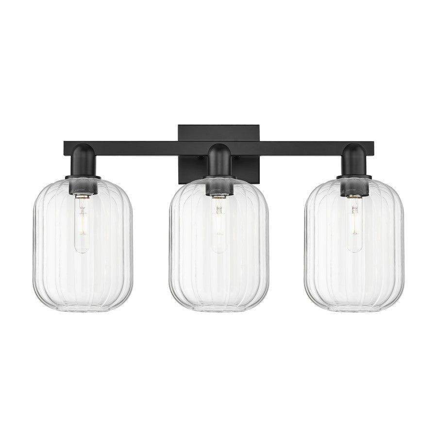 Innovations Preston 3Lt 26" Jar Bath Light, Black/Clear