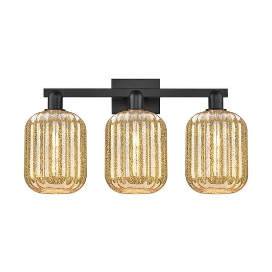 Innovations Preston 3Lt 26" Jar Bath Light, Black/Mercury - 716-3W-BK-G460-7ME