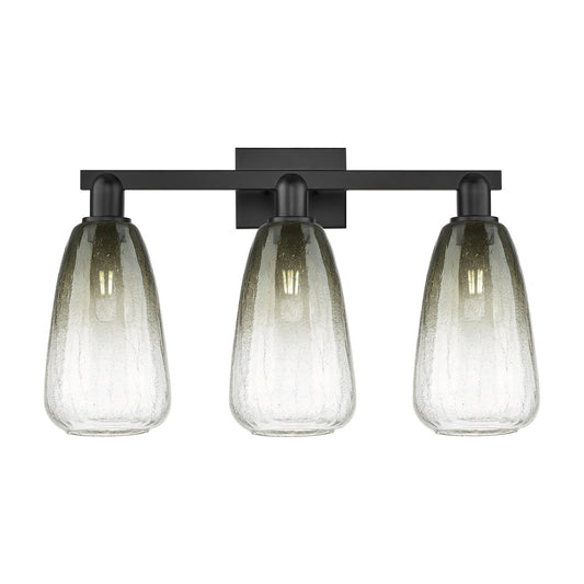 Innovations Brookhaven Almond 25in 3-Light Bath Vanity | Industrial Matte Black Steel and Slate Glass | Bathroom & Powder Room | Model 716-3W-BK-G480-6SL
