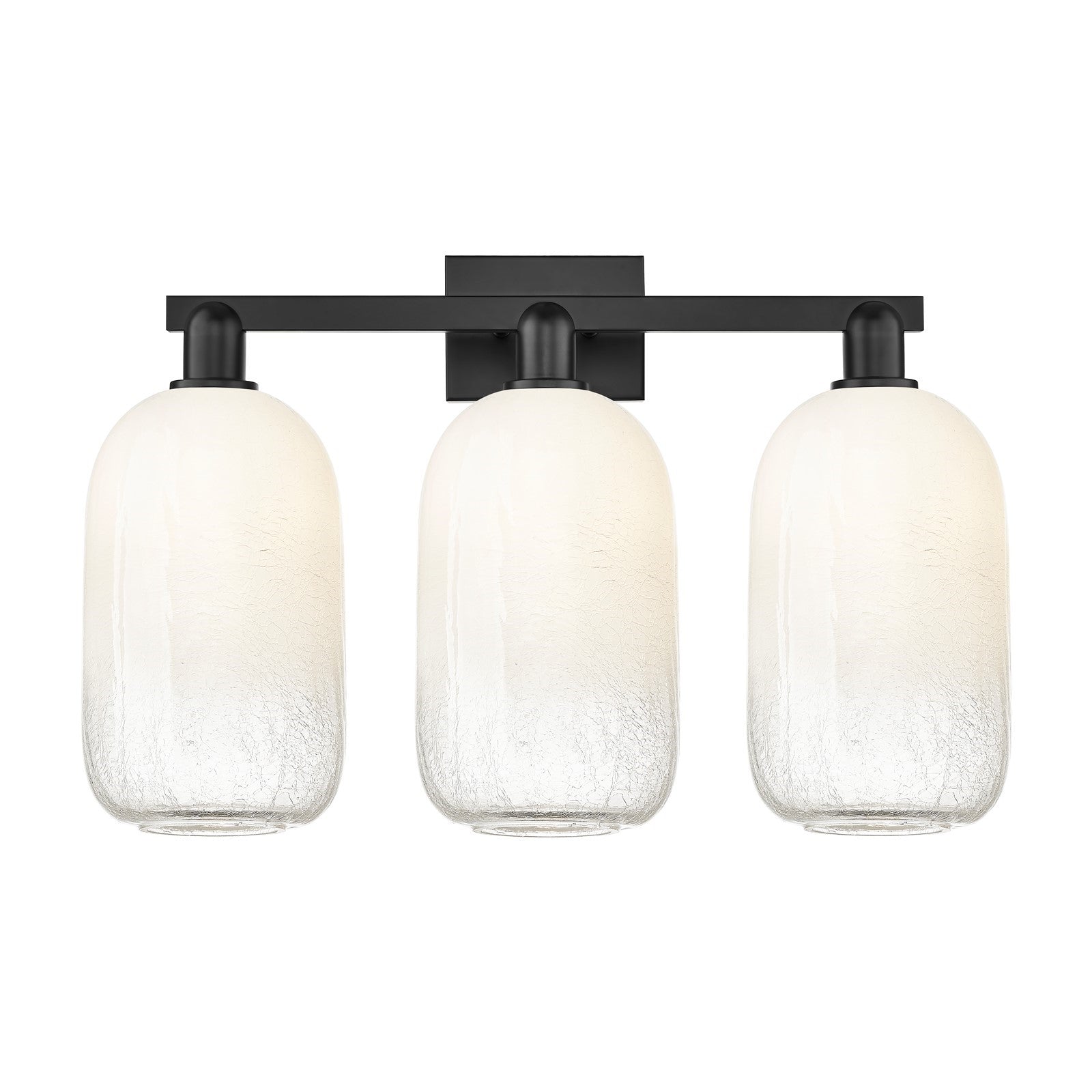 Innovations Brookhaven Cloche 26in 3-Light Bath Vanity | Industrial Matte Black Steel and Opal Glass | Bathroom Vanity | 26 x | Model 716-3W-BK-G482-7OP