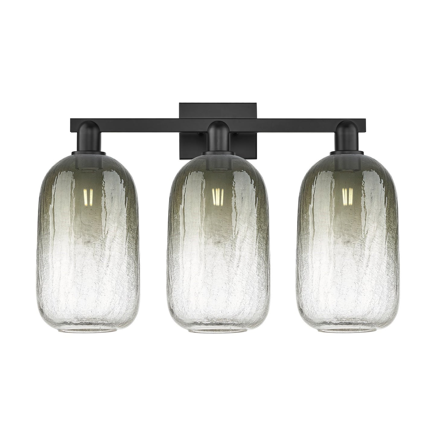 Innovations Brookhaven Cloche 26in 3-Light Bath Vanity | Industrial Matte Black Steel and Slate Glass | Bathroom Vanity & | Model 716-3W-BK-G482-7SL