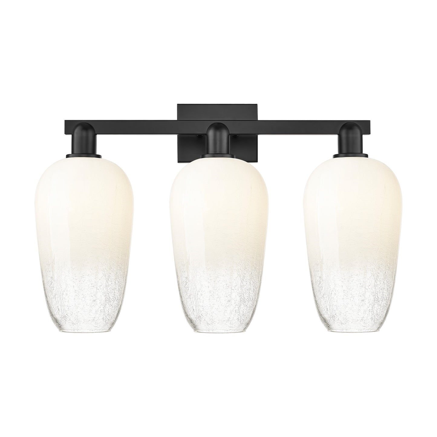Innovations Brookhaven Flute 26in 3-Light Bath Vanity | Industrial Matte Black Steel and Opal Glass | Bathroom Vanity | 26 x | Model 716-3W-BK-G484-7OP