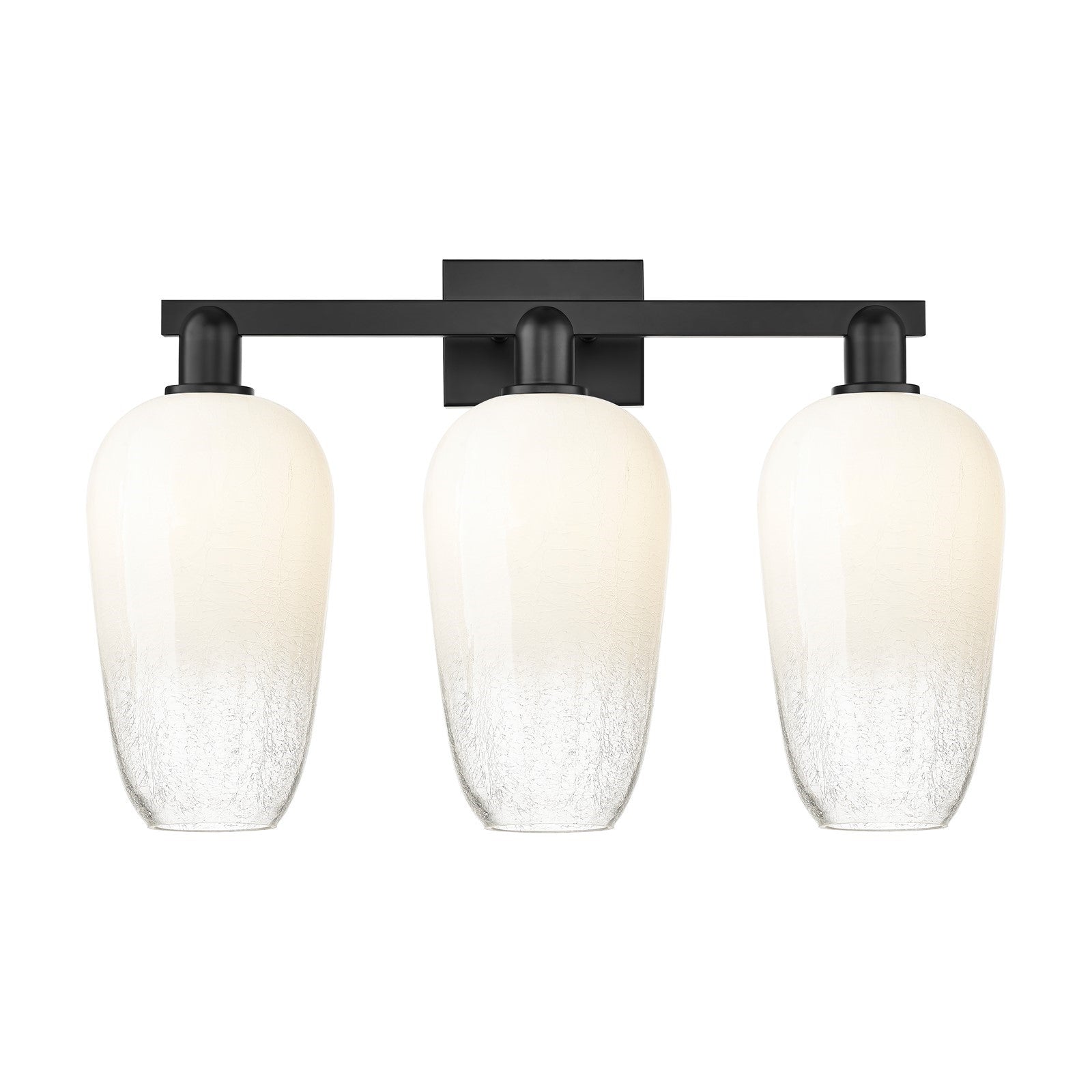 Innovations Brookhaven Flute 26in 3-Light Bath Vanity | Industrial Matte Black Steel and Opal Glass | Bathroom Vanity | 26 x | Model 716-3W-BK-G484-7OP