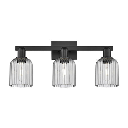 Innovations Bridal Veil 3Lt 24" Bath Light, Black/Smoke - 716-3W-BK-G559-5SM