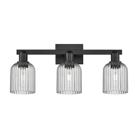 Innovations Bridal Veil 3Lt 24" Bath Light, Black/Smoke - 716-3W-BK-G559-5SM