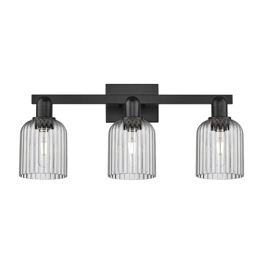 Innovations Bridal Veil 3Lt 24" Bath Light, Black/Smoke