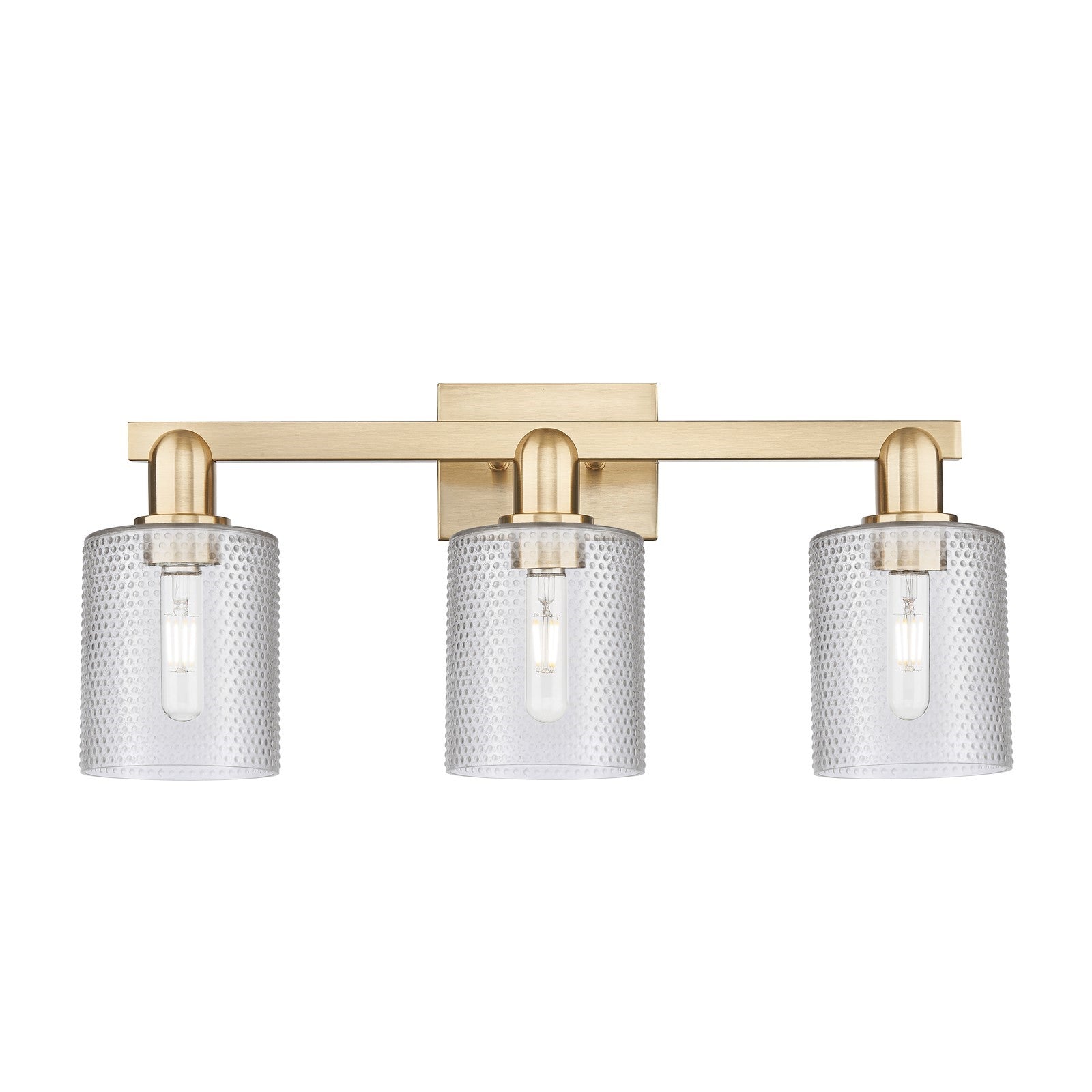 Innovations Cobbleskill 24in 3-Light Bath Vanity Light | Industrial Champagne Bronze Steel and Clear Glass | Bathroom Vanity | 24 x | Model 716-3W-CB-G112