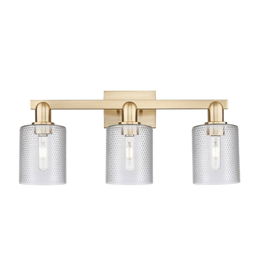Innovations Cobbleskill 24in 3-Light Bath Vanity Light | Industrial Champagne Bronze Steel and Clear Glass | Bathroom Vanity | 24 x | Model 716-3W-CB-G112