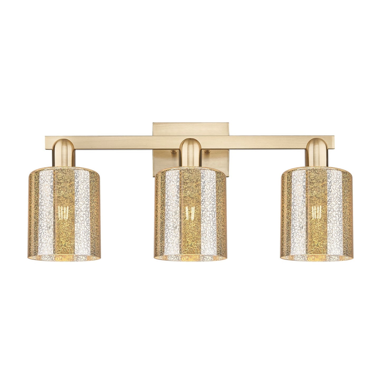 Innovations Cobbleskill 24in 3-Light Bath Vanity Light | Industrial Champagne Bronze Steel and Mercury Glass | Bathroom Vanity & | Model 716-3W-CB-G116