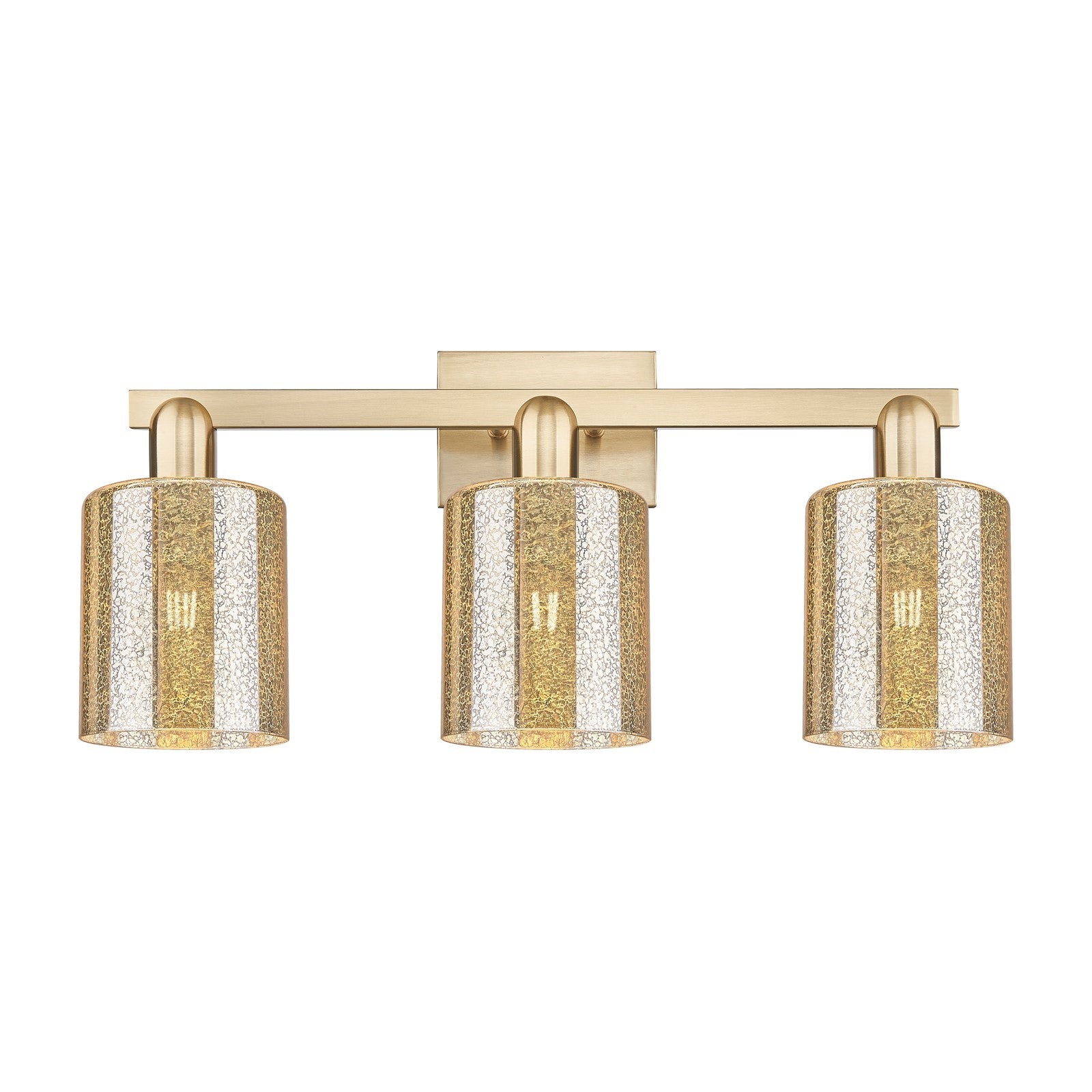 Innovations Cobbleskill 24in 3-Light Bath Vanity Light | Industrial Champagne Bronze Steel and Mercury Glass | Bathroom Vanity & | Model 716-3W-CB-G116