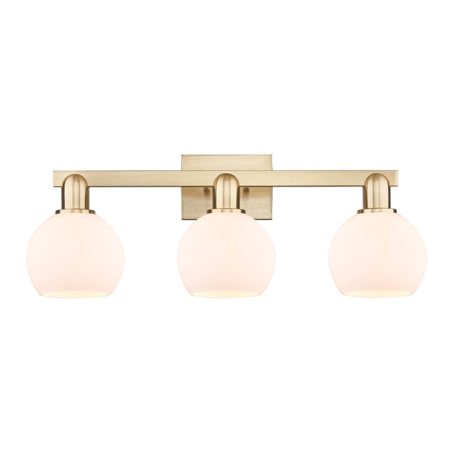 Innovations Athens 25in 3-Light Bath Vanity Light | Industrial Champagne Bronze Steel and Matte White Glass | Bathroom Vanity | Model 716-3W-CB-G121-6