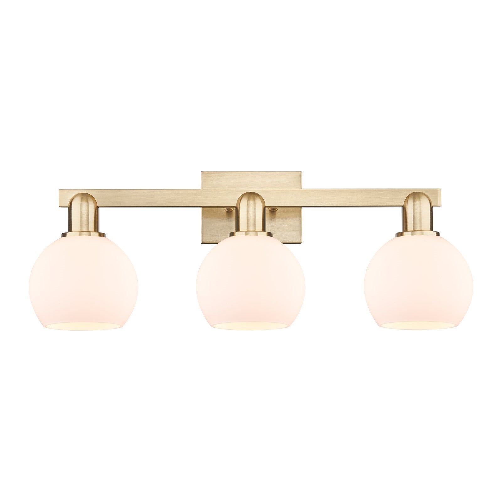 Innovations Athens 25in 3-Light Bath Vanity Light | Industrial Champagne Bronze Steel and Matte White Glass | Bathroom Vanity | Model 716-3W-CB-G121-6