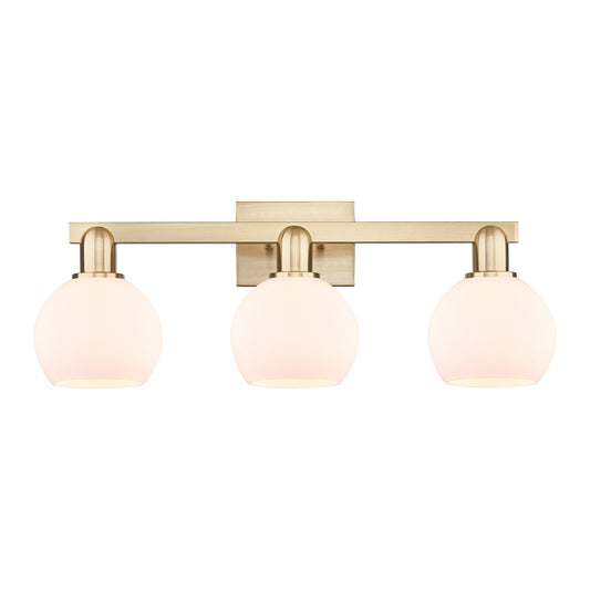 Innovations Athens 25in 3-Light Bath Vanity Light | Industrial Champagne Bronze Steel and Matte White Glass | Bathroom Vanity | Model 716-3W-CB-G121-6