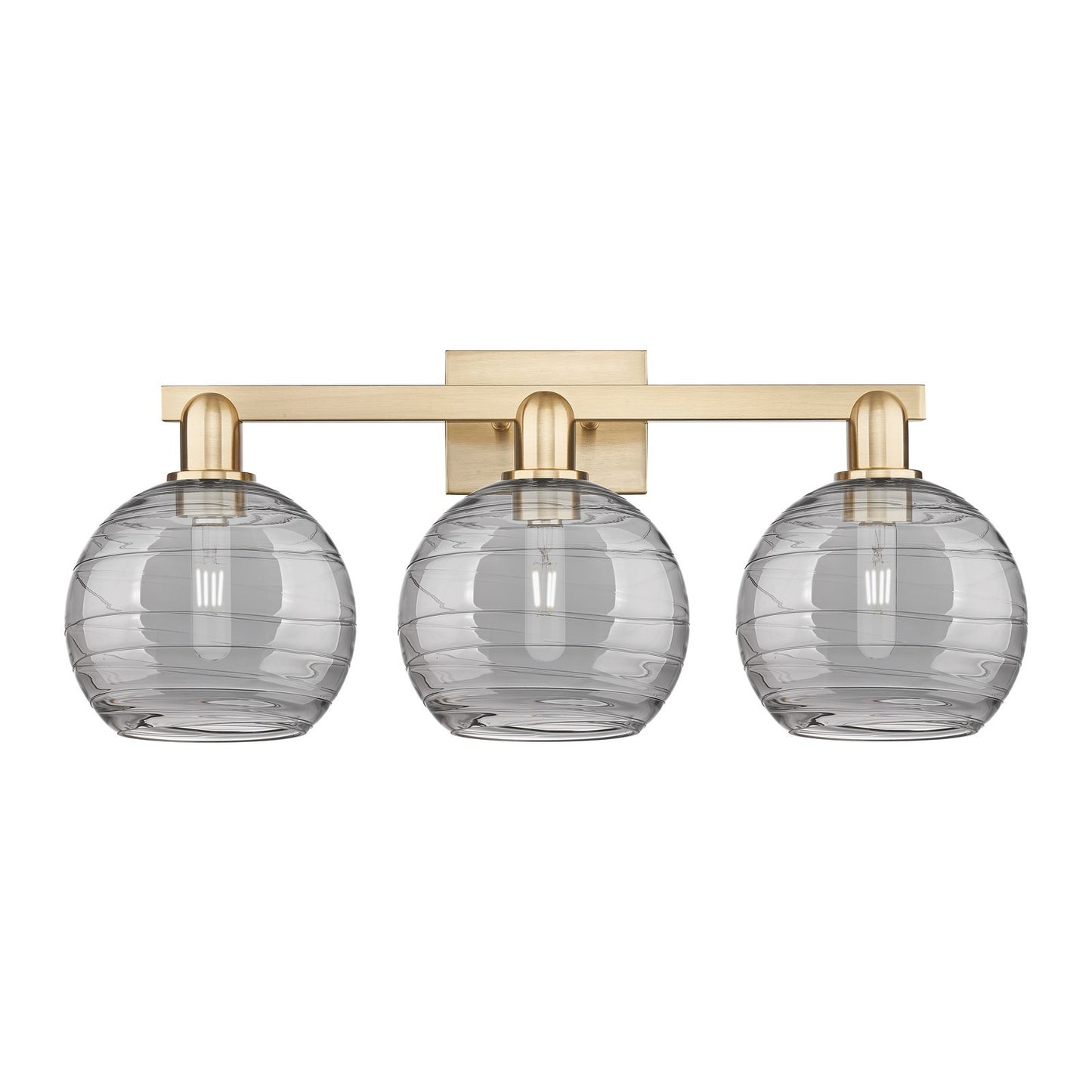 Innovations Athens Deco Swirl 27in 3-Light Bath Vanity Light | Industrial Champagne Bronze Steel and Cast Brass with Light | Model 716-3W-CB-G1213-8SM