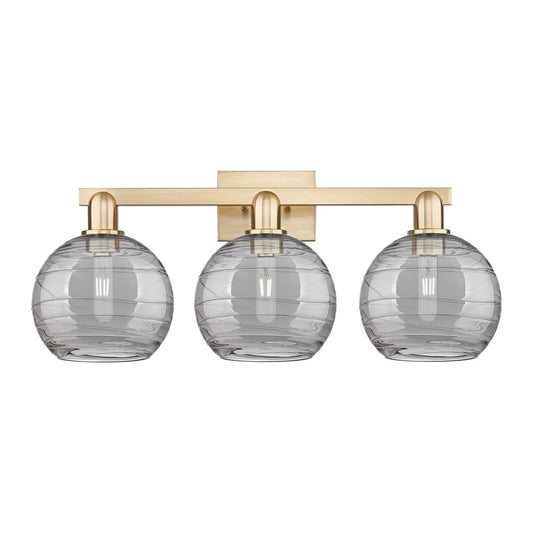 Innovations Athens Deco Swirl 27in 3-Light Bath Vanity Light | Industrial Champagne Bronze Steel and Cast Brass with Light | Model 716-3W-CB-G1213-8SM