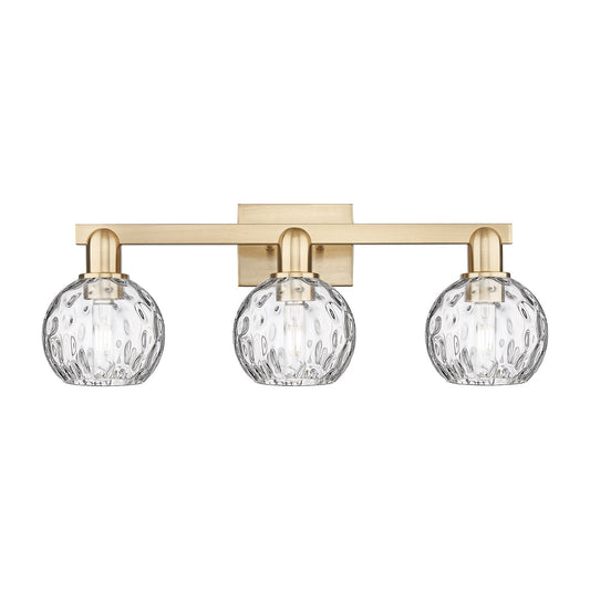 Innovations Athens Water Glass 25in 3-Light Bath Vanity | Industrial Champagne Bronze Steel and Clear Glass | Kitchen & Bathroom | Model 716-3W-CB-G1215-6