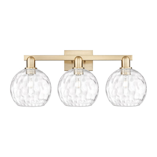 Innovations Athens Water Glass 27in 3-Light Bath Vanity | Industrial Champagne Bronze Steel and Clear Glass | Kitchen & Bathroom | Model 716-3W-CB-G1215-8