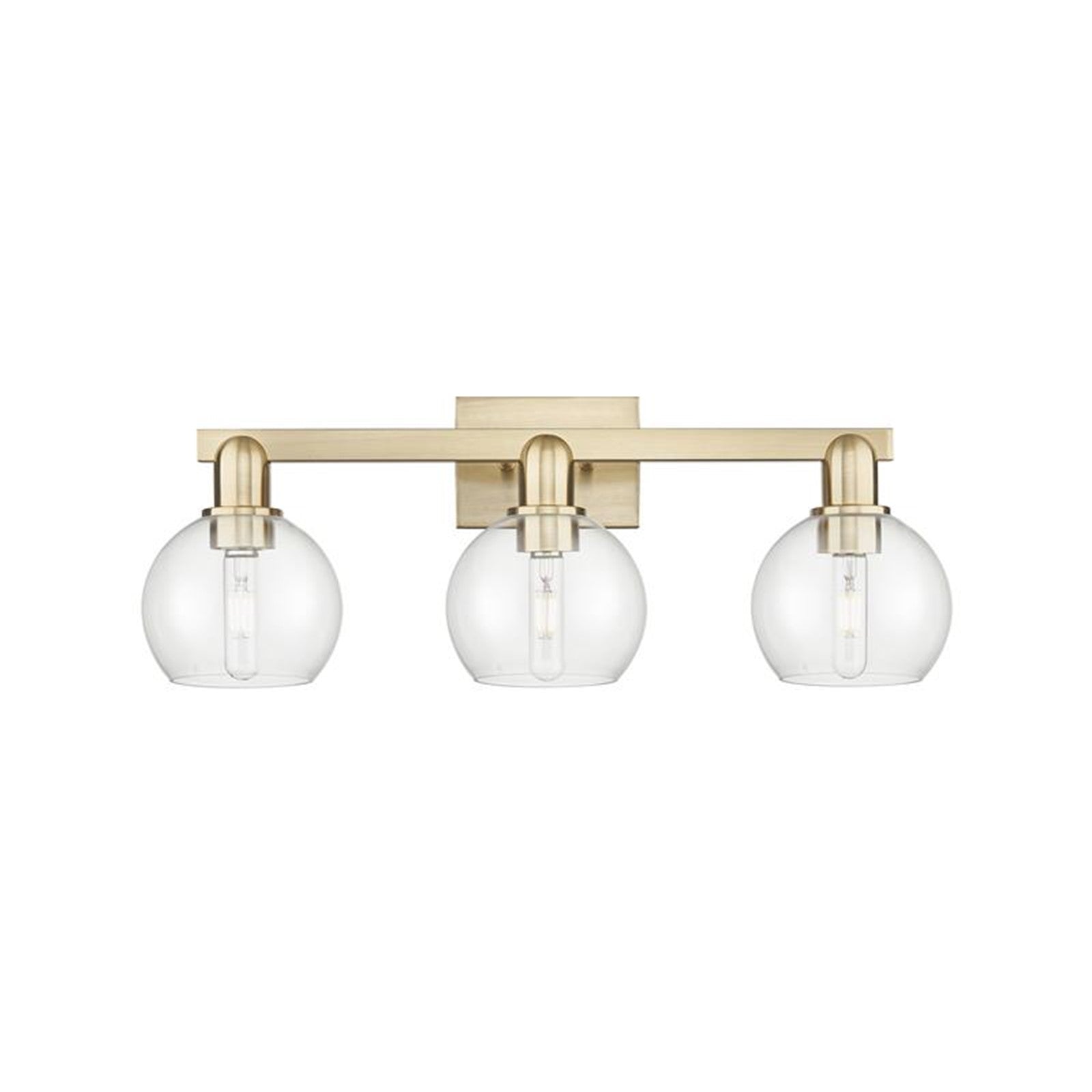 Innovations Athens 25in 3-Light Bath Vanity Light | Industrial Champagne Bronze Steel and Clear Glass | Bathroom Vanity | 24.88 x | Model 716-3W-CB-G122-6