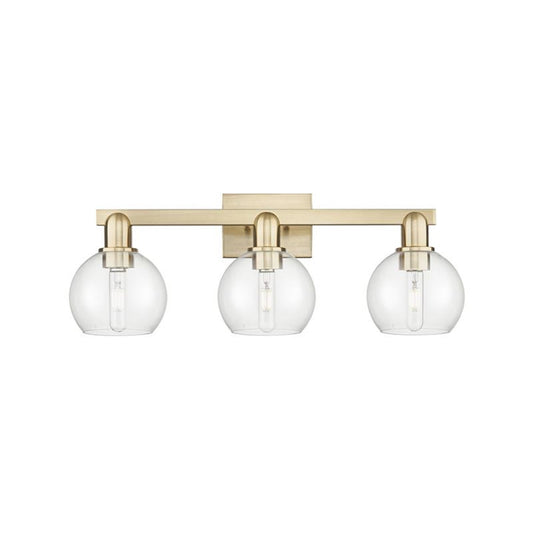 Innovations Athens 25in 3-Light Bath Vanity Light | Industrial Champagne Bronze Steel and Clear Glass | Bathroom Vanity | 24.88 x | Model 716-3W-CB-G122-6