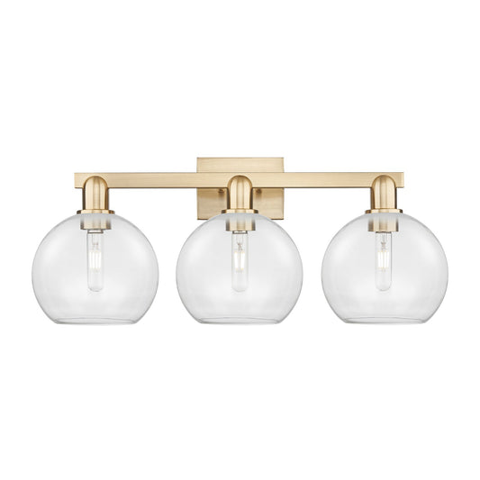 Innovations Athens 27in 3-Light Bath Vanity Light | Industrial Champagne Bronze Steel and Clear Glass | Bathroom Vanity & Powder | Model 716-3W-CB-G122-8