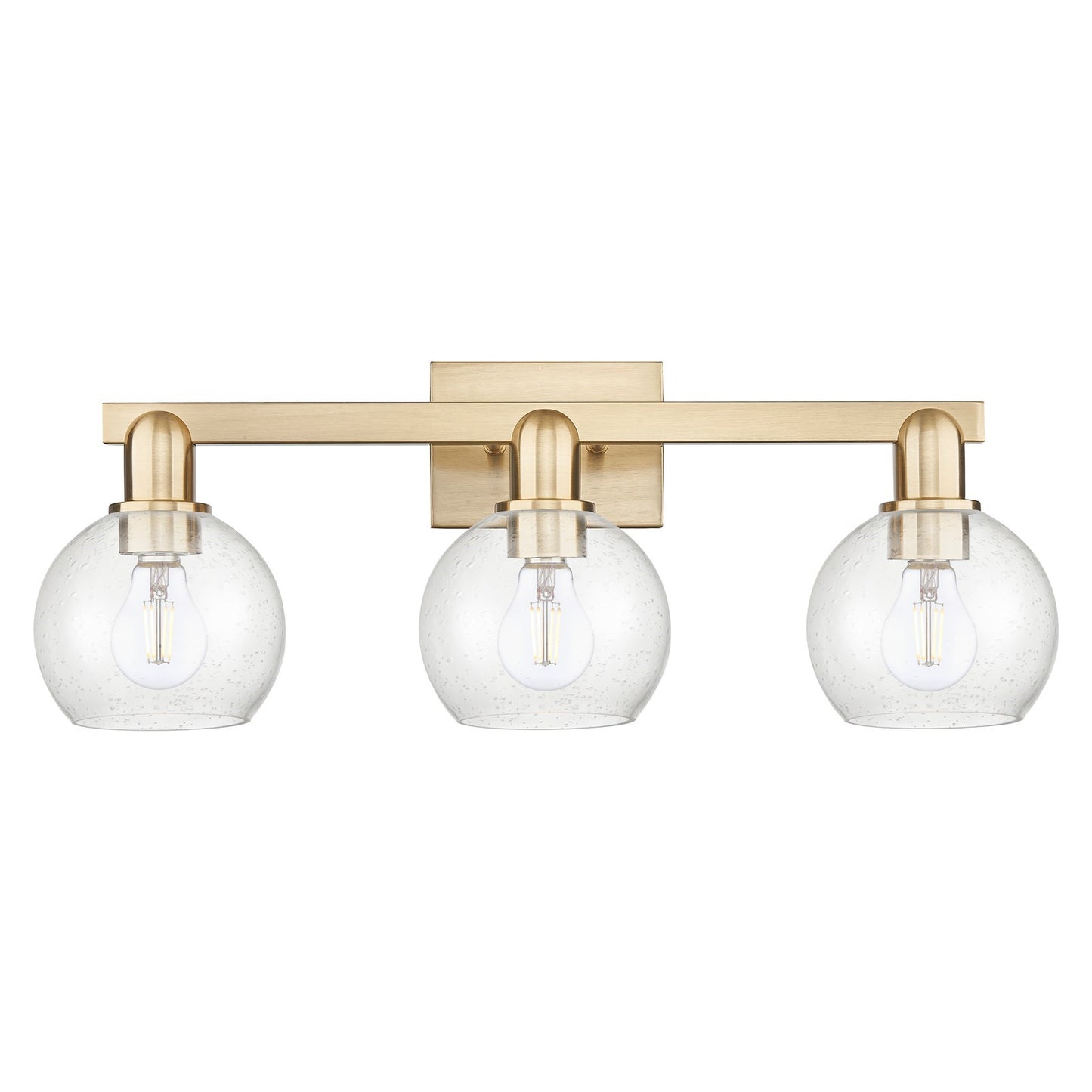 Innovations Athens 25in 3-Light Bath Vanity Light | Industrial Champagne Bronze Steel and Seedy Glass | Bathroom Vanity Lighting | Model 716-3W-CB-G124-6