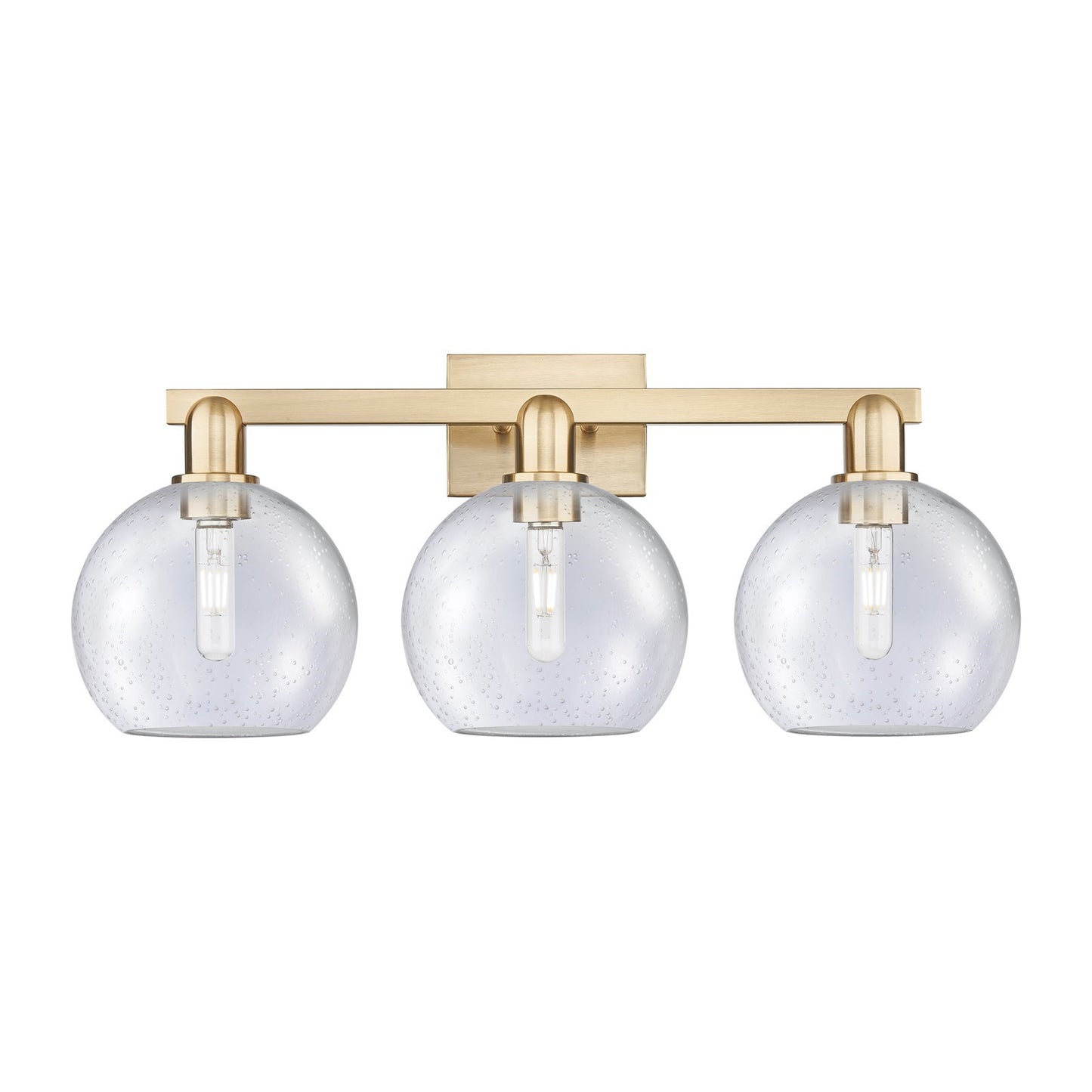 Innovations Athens 27in 3-Light Bathroom Vanity Light | Industrial Champagne Bronze Steel and Seedy Glass | Bathroom Vanity & | Model 716-3W-CB-G124-8