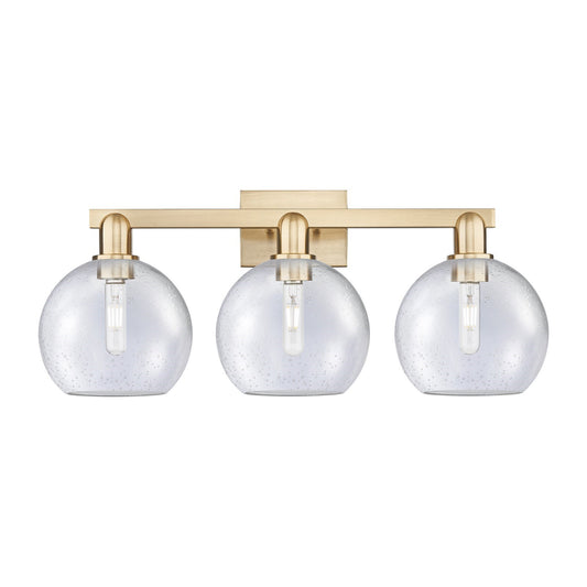 Innovations Athens 27in 3-Light Bathroom Vanity Light | Industrial Champagne Bronze Steel and Seedy Glass | Bathroom Vanity & | Model 716-3W-CB-G124-8