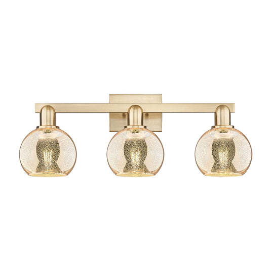 Innovations Athens 24in 3-Light Bath Vanity Light | Industrial Champagne Bronze Steel and Mercury Glass | Bathroom Vanity & | Model 716-3W-CB-G128-6