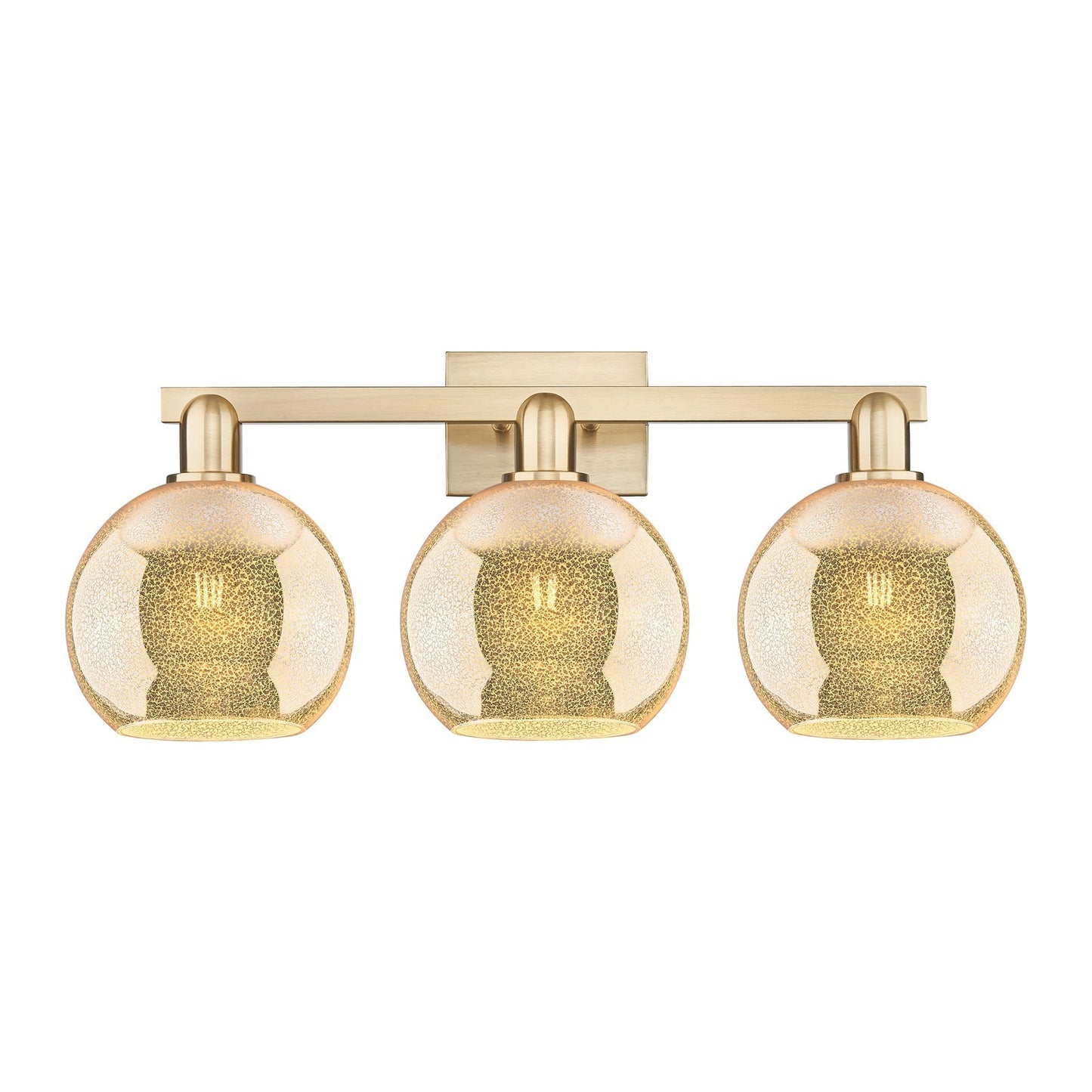 Innovations Athens 27in 3-Light Bath Vanity Light | Industrial Champagne Bronze Steel and Mercury Glass | Bathroom Vanity | 27 x | Model 716-3W-CB-G128-8