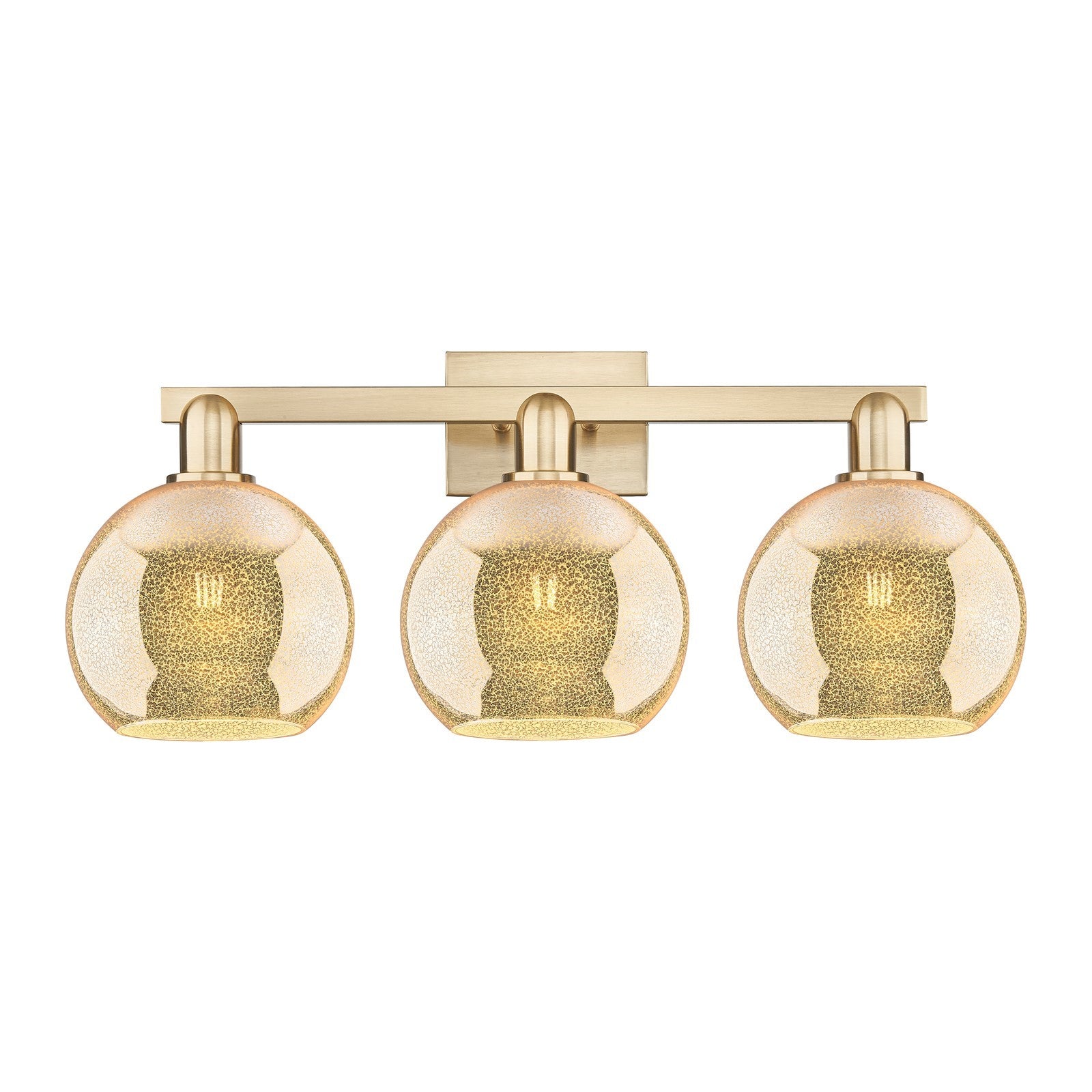 Innovations Athens 27in 3-Light Bath Vanity Light | Industrial Champagne Bronze Steel and Mercury Glass | Bathroom Vanity | 27 x | Model 716-3W-CB-G128-8