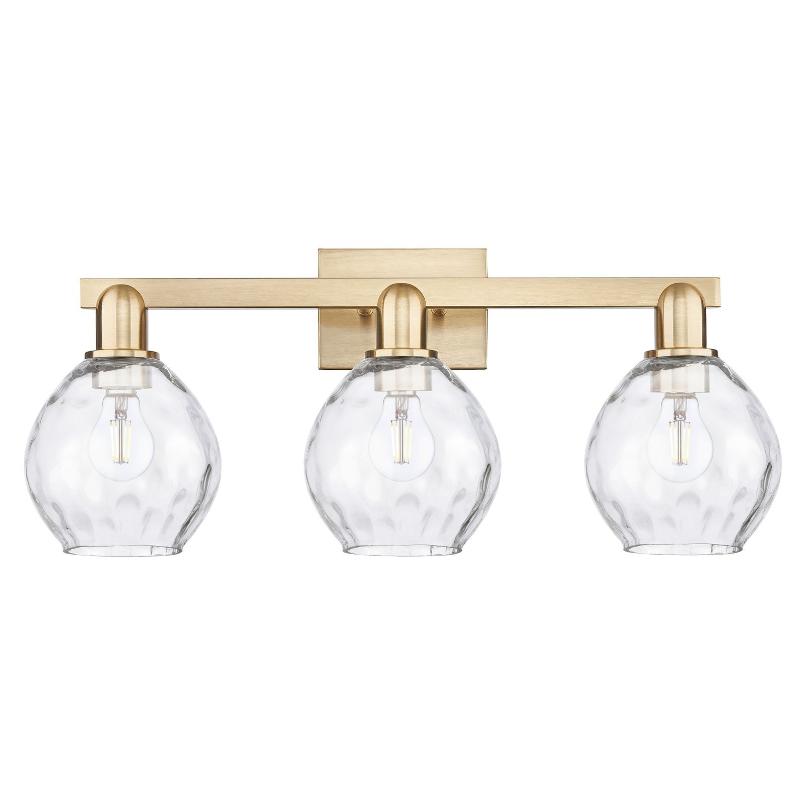Innovations Waverly 25in 3-Light Bath Vanity Light | Industrial Champagne Bronze Steel and Clear Water Glass | Bathroom Vanity | 25 | Model 716-3W-CB-G362