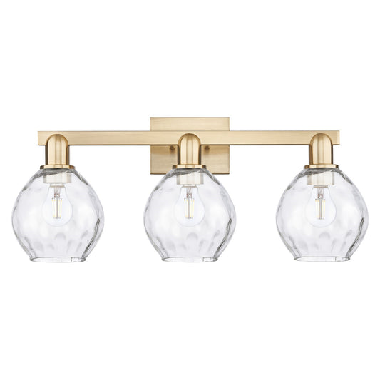 Innovations Waverly 25in 3-Light Bath Vanity Light | Industrial Champagne Bronze Steel and Clear Water Glass | Bathroom Vanity | 25 | Model 716-3W-CB-G362
