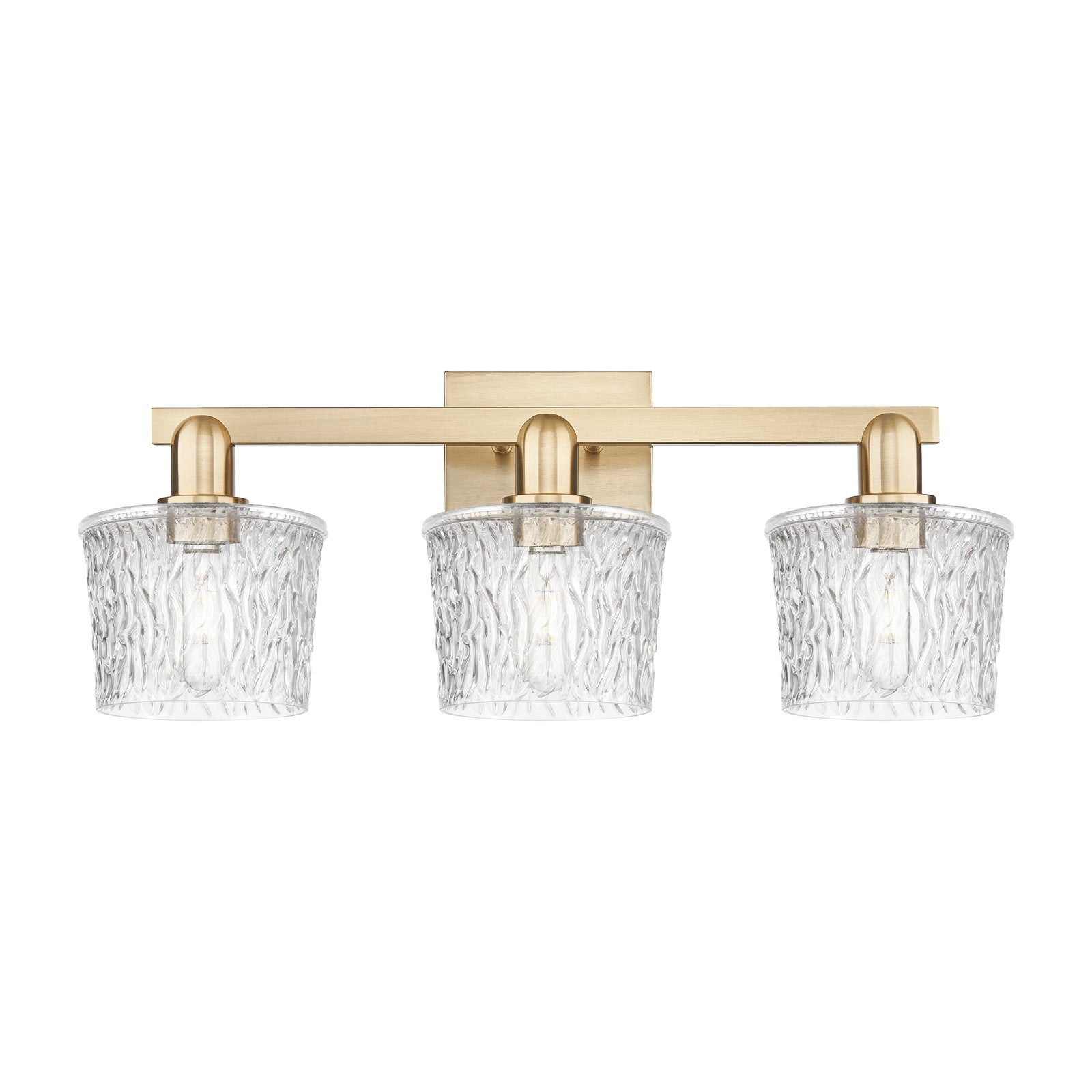 Innovations Niagara 26in 3-Light Bath Vanity Light | Industrial Champagne Bronze Steel and Clear Glass | Bathroom Vanity | 25.5 x | Model 716-3W-CB-G402