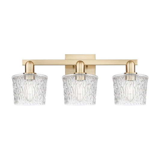 Innovations Niagara 26in 3-Light Bath Vanity Light | Industrial Champagne Bronze Steel and Clear Glass | Bathroom Vanity | 25.5 x | Model 716-3W-CB-G402