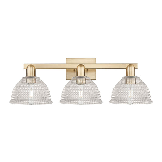 Innovations Arietta 27in 3-Light Bath Vanity Light | Industrial Champagne Bronze Steel and Clear Glass | Bathroom Vanity & Powder | Model 716-3W-CB-G422
