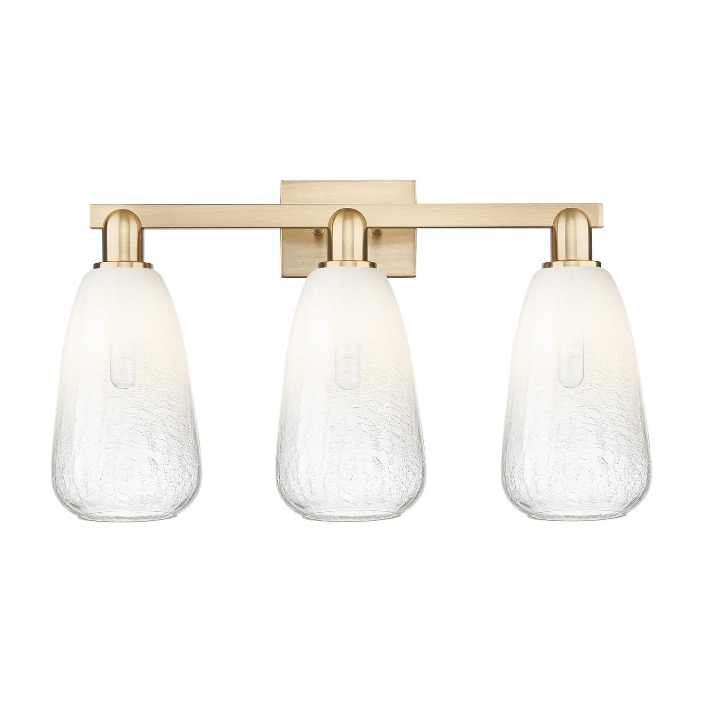 Innovations Brookhaven Almond 26in 3-Light Bath Vanity Light | Industrial Champagne Bronze Steel and Opal Glass | Bathroom | Model 716-3W-CB-G480-6OP