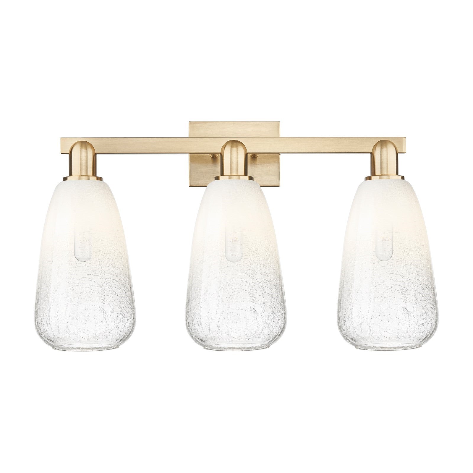 Innovations Brookhaven Almond 26in 3-Light Bath Vanity Light | Industrial Champagne Bronze Steel and Opal Glass | Bathroom | Model 716-3W-CB-G480-6OP