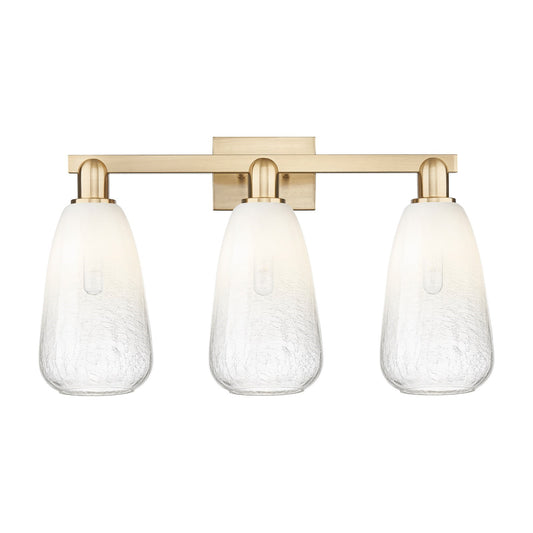 Innovations Brookhaven Almond 26in 3-Light Bath Vanity Light | Industrial Champagne Bronze Steel and Opal Glass | Bathroom | Model 716-3W-CB-G480-6OP