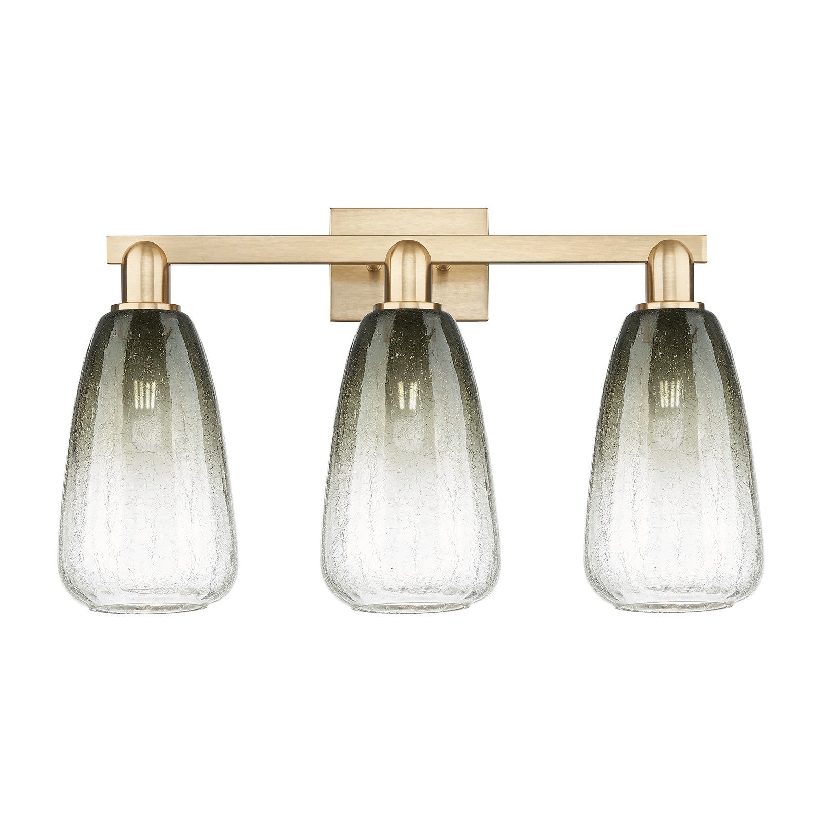 Innovations Brookhaven Almond 26in 3-Light Bath Vanity Light | Industrial Champagne Bronze Steel and Slate Glass | Bathroom | Model 716-3W-CB-G480-6SL