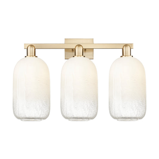 Innovations Brookhaven Cloche 26in 3-Light Bath Vanity | Industrial Champagne Bronze Steel and Opal Glass | Bathroom Vanity | Model 716-3W-CB-G482-7OP