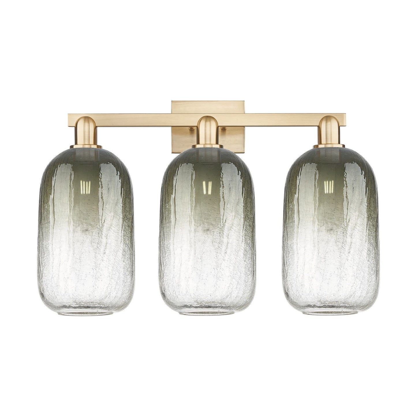 Innovations Brookhaven Cloche 26in 3-Light Bath Vanity | Industrial Champagne Bronze Steel and Slate Glass | Damp-Rated | Model 716-3W-CB-G482-7SL