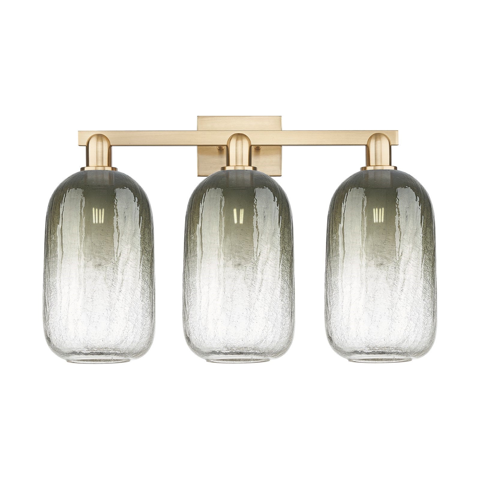 Innovations Brookhaven Cloche 26in 3-Light Bath Vanity | Industrial Champagne Bronze Steel and Slate Glass | Damp-Rated | Model 716-3W-CB-G482-7SL
