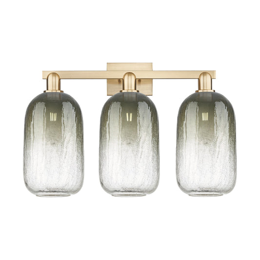 Innovations Brookhaven Cloche 26in 3-Light Bath Vanity | Industrial Champagne Bronze Steel and Slate Glass | Damp-Rated | Model 716-3W-CB-G482-7SL
