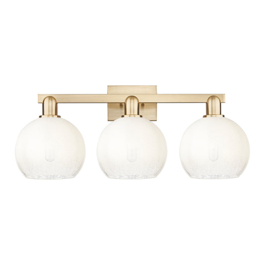 Innovations Brookhaven Globe 27in 3-Light Bath Vanity | Industrial Champagne Bronze Steel and Opal Glass | Bathroom Vanity | Model 716-3W-CB-G483-8OP