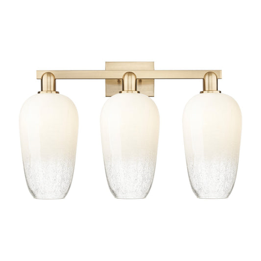 Innovations Brookhaven Flute 26in 3-Light Bath Vanity | Industrial Champagne Bronze Steel and Opal Glass | Bathroom Vanity | Model 716-3W-CB-G484-7OP