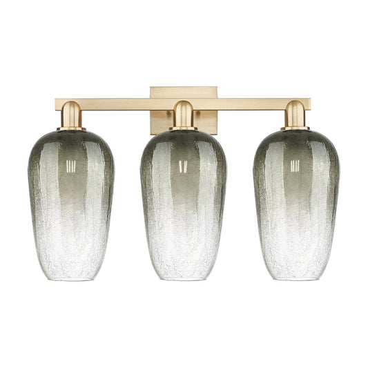 Innovations Brookhaven Flute 26in 3-Light Bath Vanity | Industrial Champagne Bronze Steel and Slate Glass | Bathroom Vanity | Model 716-3W-CB-G484-7SL