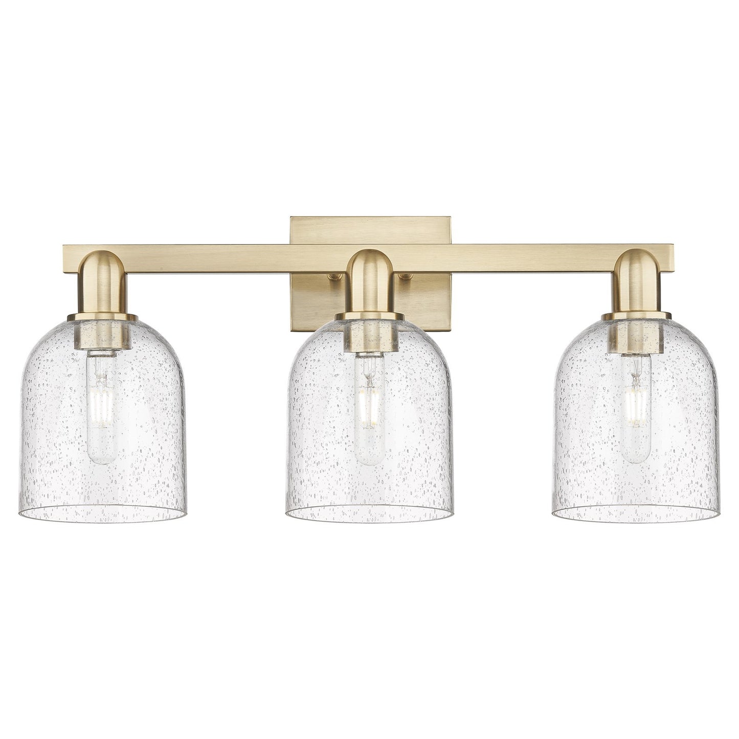Innovations Bella 25in 3-Light Bath Vanity Light | Industrial Champagne Bronze Steel and Seedy Glass | Bathroom Vanity | 24.5 | Model 716-3W-CB-G558-6SDY