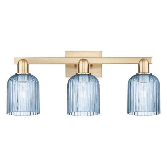 Innovations Bridal Veil 3Lt 24" Bath, Champagne Bronze/Blue - 716-3W-CB-G559-5BL