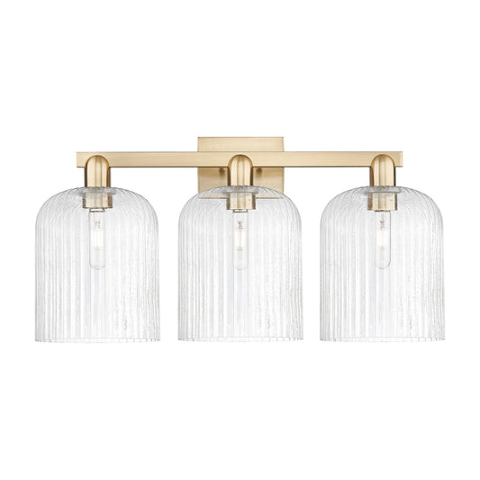Innovations Bridal Veil 27in 3-Light Bath Vanity Light | Industrial Champagne Bronze Steel and Seedy Ribbed Glass | Bathroom | Model 716-3W-CB-G559-8SDY