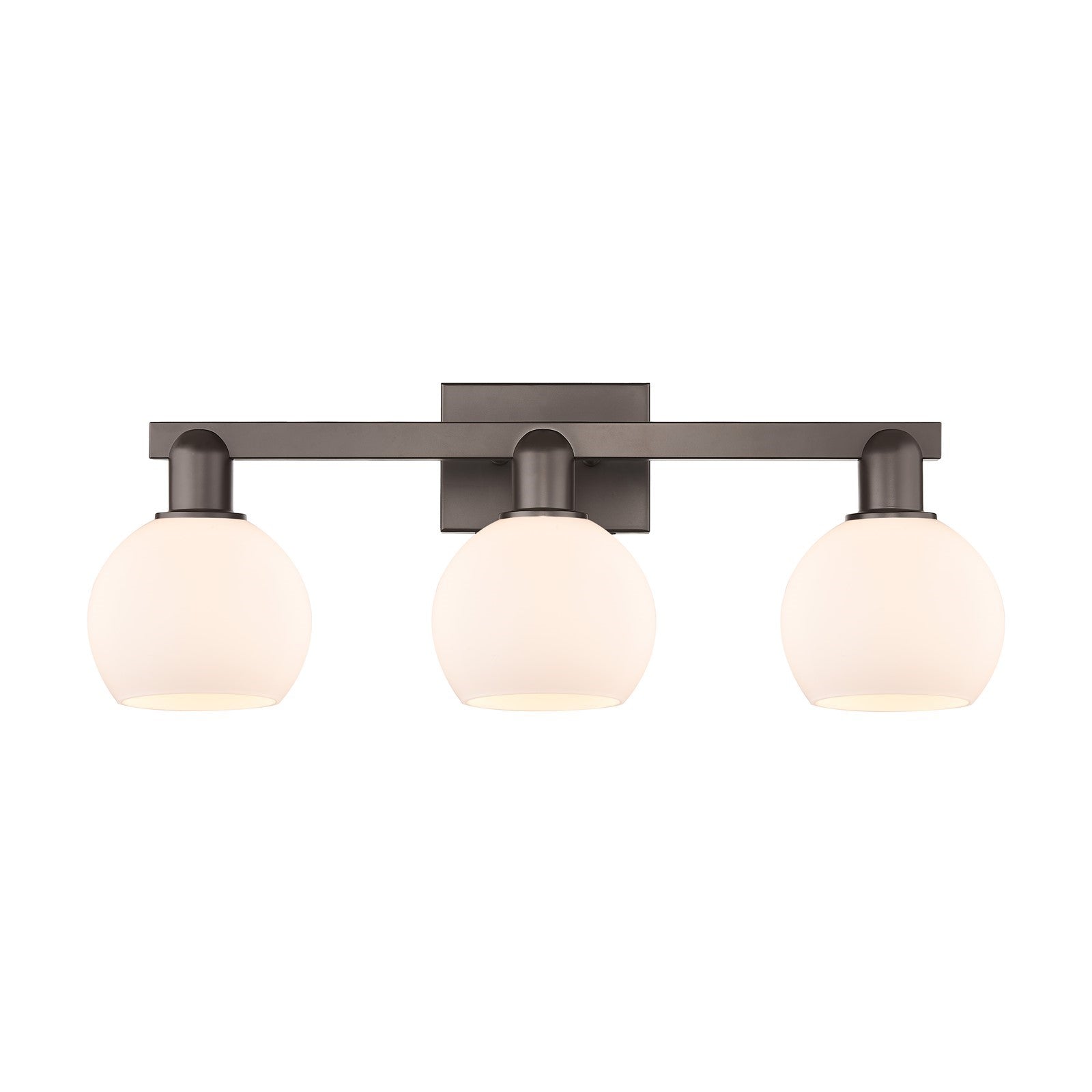 Innovations Athens 25in 3-Light Bath Vanity | Industrial Oil Rubbed Bronze and Matte White Glass | Bathroom Vanity Light | 24.88 | Model 716-3W-OB-G121-6